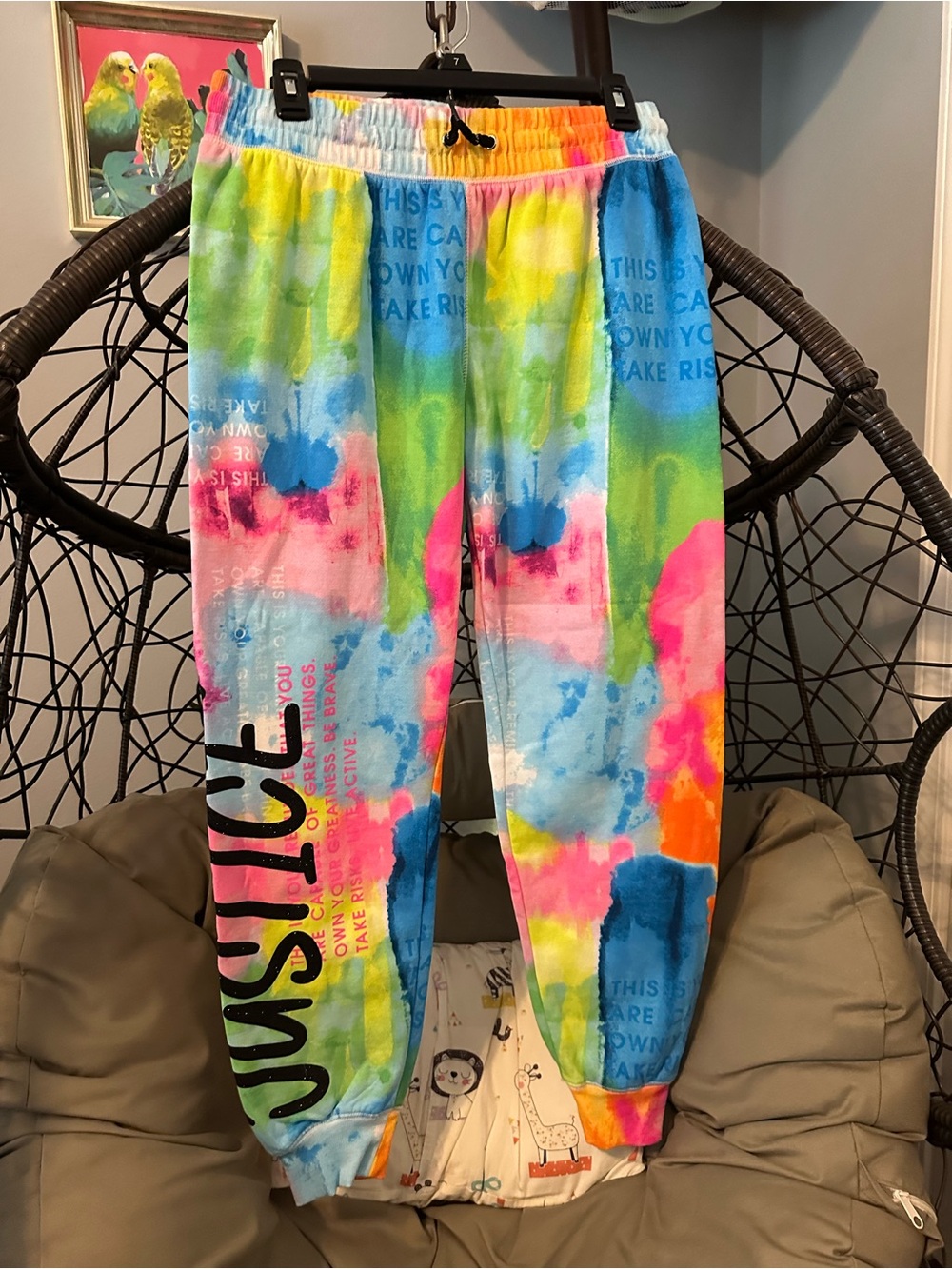 Justice Girls Tie-Dye Track Joggers in Blue, Pink, Green, Yellow, Orange